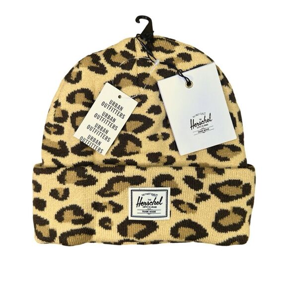 Herschel Supply Co. x Urban Outfitters Elmer Leopard Print Beanie - One Size - Picture 1 of 5